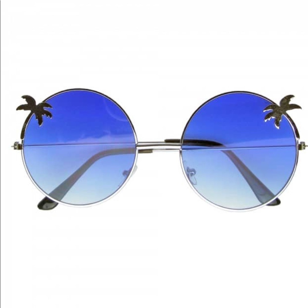 Indie Palm Tree Round Hippie Sunglasses